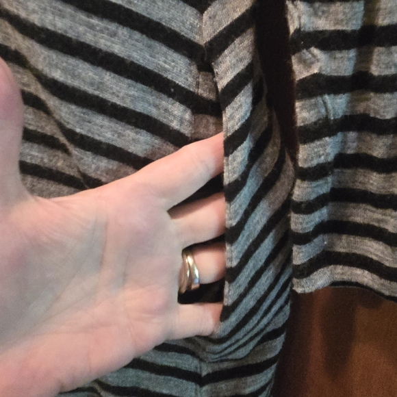 Alice + Olivia Black & Gray Striped Mini Dress SzL - Picture 5 of 7